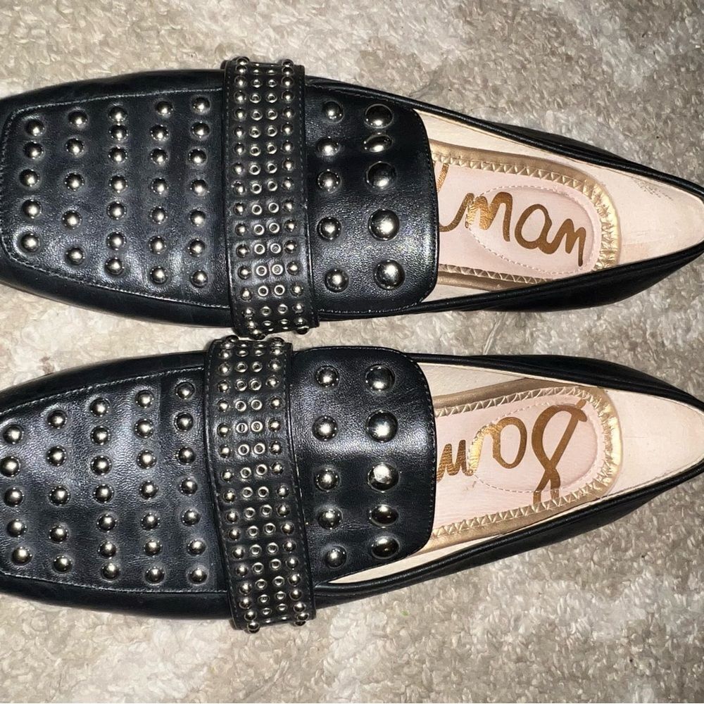 Sam Edelman Black Studded Loafers size M